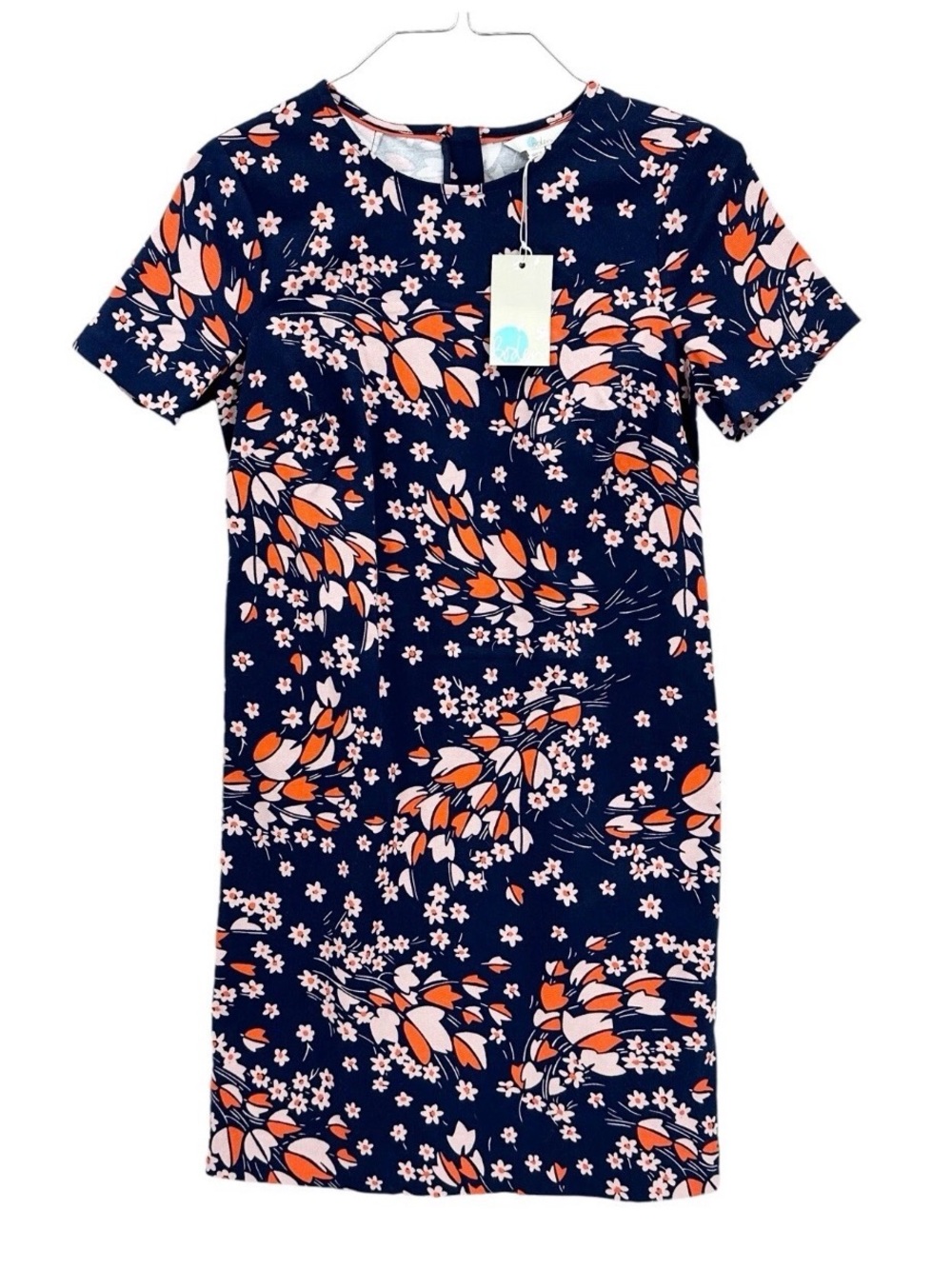 New BODEN Harriet Shift Dress Floral Back Zip Blue